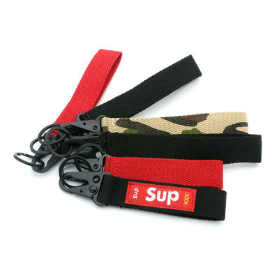 Faixa de pulso de poliéster personalizada Keychain Lanyard Nylon Keyring Strap Política de reembolso de 30 dias