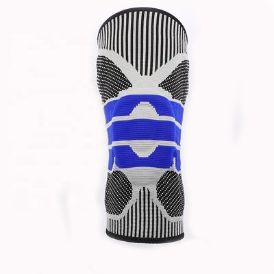 Sport Nylon Silicone Knee Pad Compressão Knee Support Brace para Proteção de Basquetebol