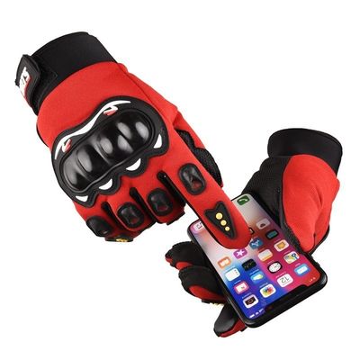 Adultos Luva de motocicleta de dedos inteiros de exterior Luva táctica de couro antiderrapante personalizada