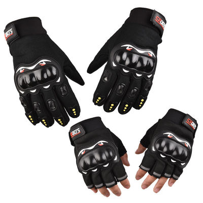 Adultos Luva de motocicleta de dedos inteiros de exterior Luva táctica de couro antiderrapante personalizada