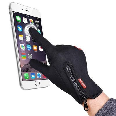 Luvas de bicicleta de montanha com tela sensível ao toque com dedos completos Luva de corrida antiderrapante à prova de vento