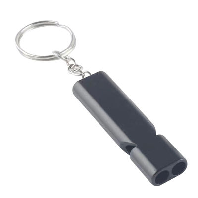Apito de liga de alumínio de tubo duplo para chaveira de cordel estilo de alta frequência de tubo duplo