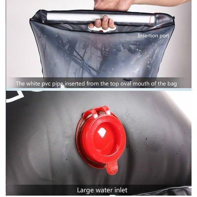 Duche de acampamento com aquecimento solar de 20L, portátil, ao ar livre
