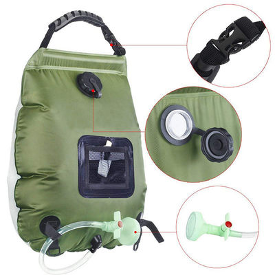 Saco de chuveiro com aquecimento solar de 20L para acampamento ao ar livre Kit de acessórios de chuveiro portátil