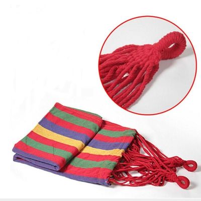 Hamaca de algodão portátil de tela para acampar de cores múltiplas