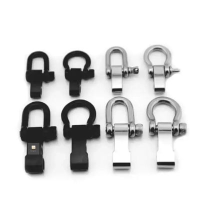 Pulseira paracorda de aço inoxidável com cadeado U ajustável e filamentos metálicos em forma de D