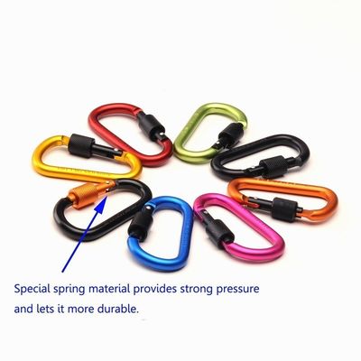 D Forma Alumínio Keychain Carabiner Clipe com Cerrado de Parafuso Mantenha suas chaves seguras e seguras