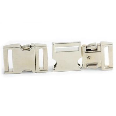 Colarinho de cão resistente a altas temperaturas 20 mm Curva de metal de liberação lateral Paracord Buckle