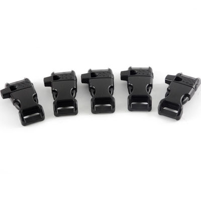 15mm Curved Side Release Paracord Whistle Buckle em embalagem Tamanho 3.00cm * 2.00cm * 0.50cm