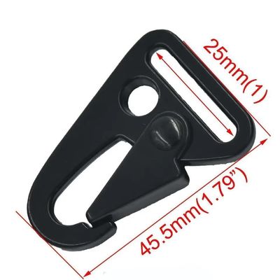 Custo de Envio Ligação de zinco 25mm Chave de Chave Snap Hook Carabiner preto HK Clipe para sacos
