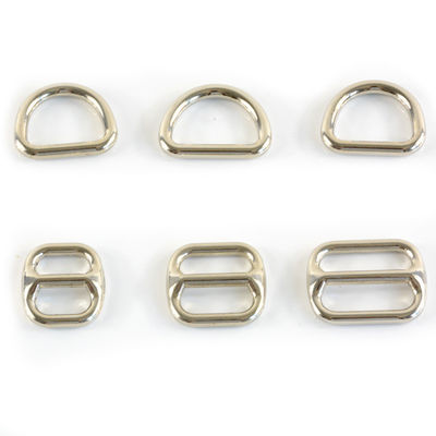 Pacote Tamanho 3,00cm * 2,00cm * 0,50cm Metal Prateado Anel D Tri Glide Slider 20mm 25mm