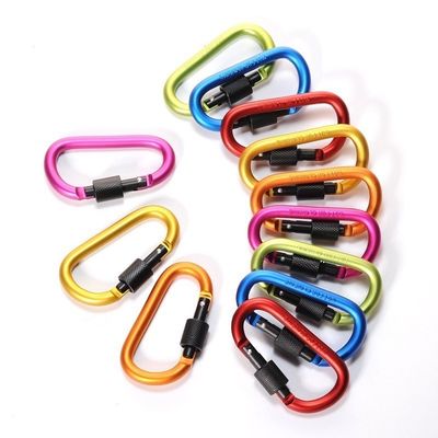 8.00cm * 5.00cm * 1.00cm Tamanho do pacote Forma D Alumínio Mini Keychain Carabiner Clip 1