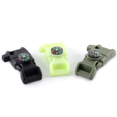 Fire Starter Outdoor Apito Compasso Fivela Leve 13mm Tamanho para Sobrevivência Paracord