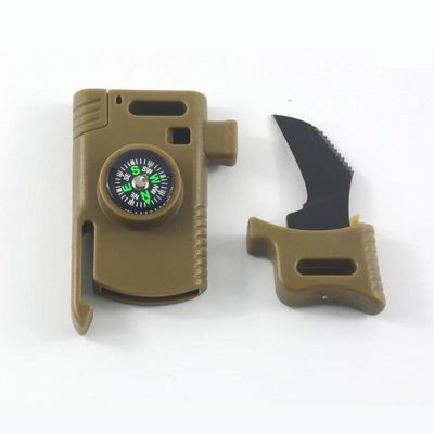 Pagamento inicial Multifunção Emergência Flint Fire Starter Compasso Fivela com raspador