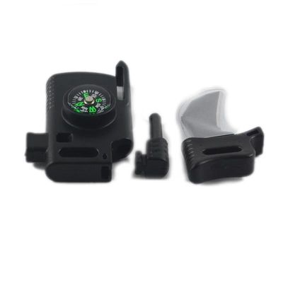 Pagamento inicial Multifunção Emergência Flint Fire Starter Compasso Fivela com raspador