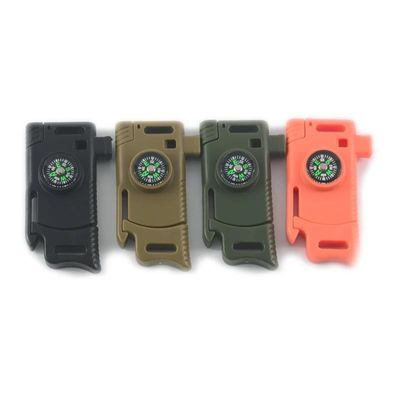 Pagamento inicial Multifunção Emergência Flint Fire Starter Compasso Fivela com raspador
