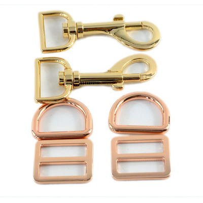 Leia de cachorro de 25 mm com anel metálico e revestimento cromado em ouro rosa